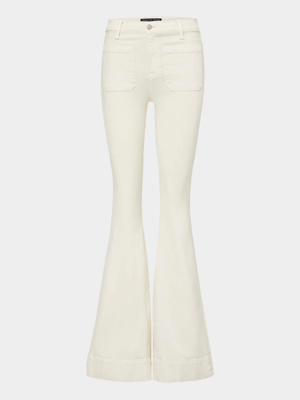 NWOT Veronica Beard Sheridan Bell-Bottom Flare Jeans - Cream / Ecru